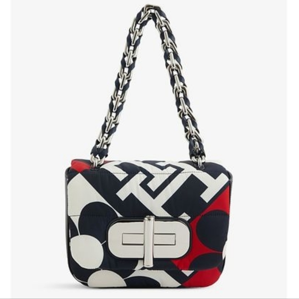 TOMMY HILFIGER X RICHARD QUINN FLORAL GEOMETRIC-PRINT WOVEN SHOULDER BAG